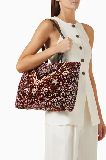 Small East West Tote Bag in Leather