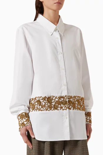Embroidered Shirt in Poplin