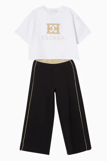 Logo-embroidered T-shirt in Cotton-jersey