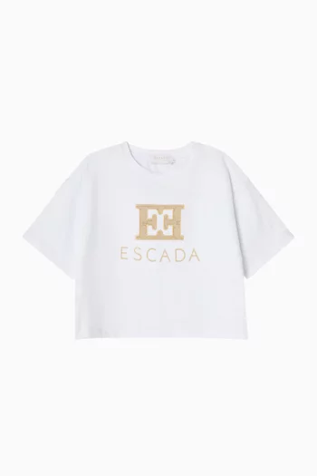 Logo-embroidered T-shirt in Cotton-jersey