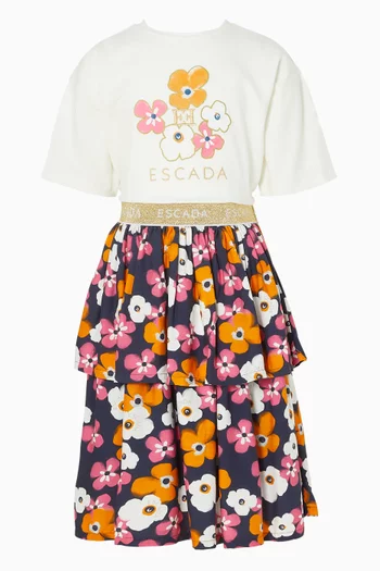 Floral-print T-shirt in Jersey