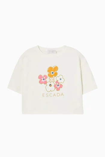 Floral-print T-shirt in Jersey