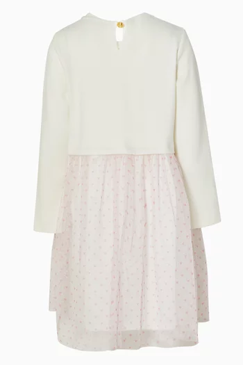 Logo-embroidered Dress in Jersey & Tulle