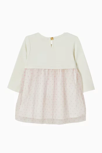 Logo-embroidered Dress in Jersey & Tulle