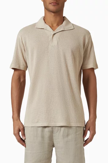 Polo Shirt in Linen Piqué