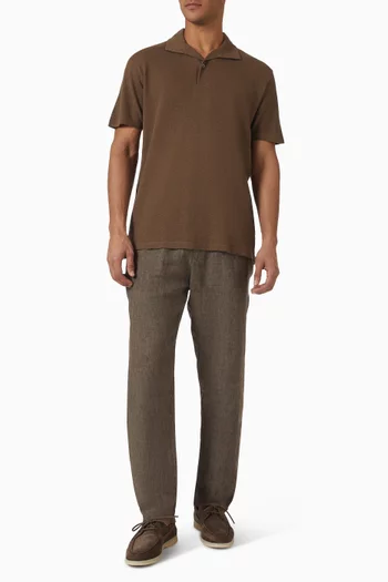 Polo Shirt in Linen Piqué