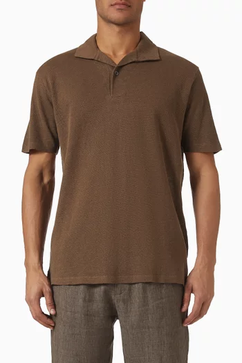 Polo Shirt in Linen Piqué