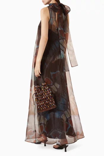 Albee Printed Maxi Dress in Organza