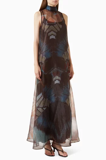 Albee Printed Maxi Dress in Organza