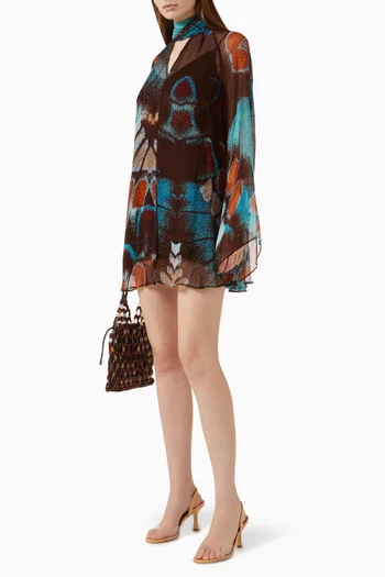 Esther Scarf-neck Printed Mini Dress