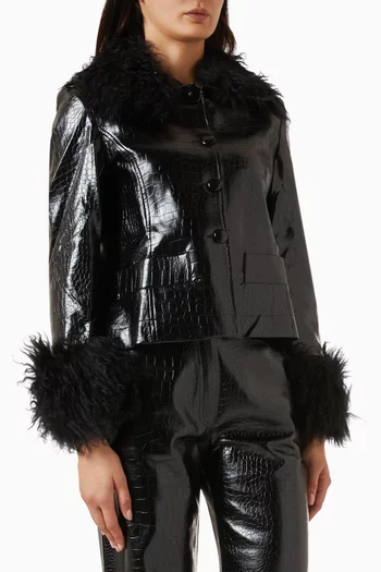 Thess Cropped Mouton Fur Jacket