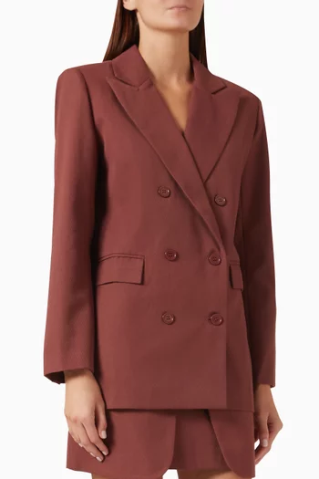 Lyra Long Blazer in Gabardine