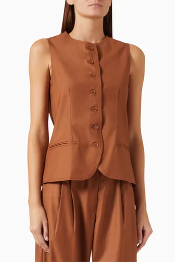 Tar Waistcoat in Gabardine