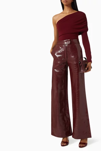 Liona Croco Wide-leg Pants
