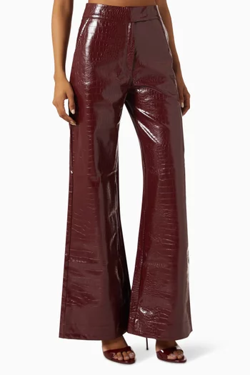 Liona Croco Wide-leg Pants