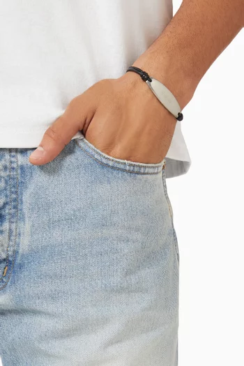 Logo Cord Bracelet in Leather & Metal