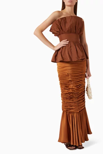Desert De Sahara Maxi Skirt in Satin