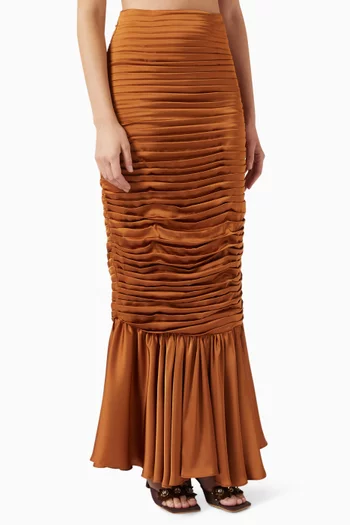 Desert De Sahara Maxi Skirt in Satin