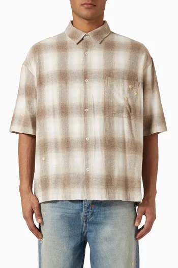 Flannel Button-up Shirt in Cotton
