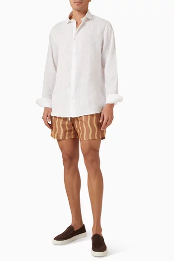 x La Marzocco Rio Sport Cabana Swim Shorts in Linen-blend