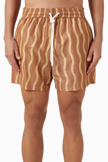 x La Marzocco Rio Sport Cabana Swim Shorts in Linen-blend
