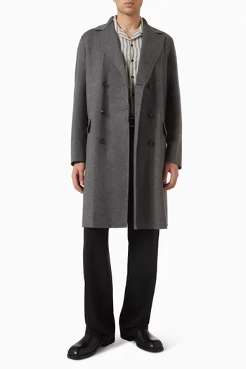Double-breasted Coat in Virgin Wool