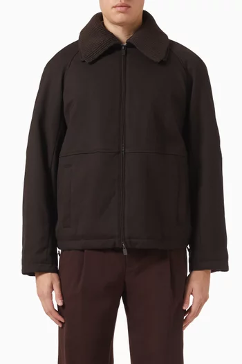 Detachable-collar Jacket in Wool