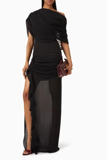Drift Draped Dress in Crepe Georgette