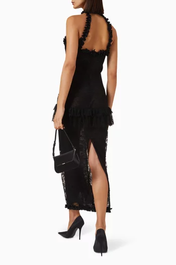 Two-layered Chantilly Lace Halter Dress