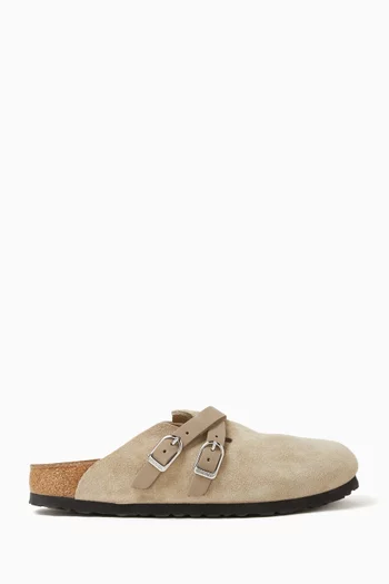 Blair D-buckle Clogs in Suede