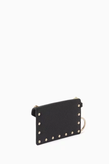 Rockstud Bag Charm in Calfskin
