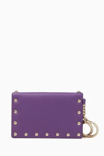 Rockstud Bag Charm in Calfskin