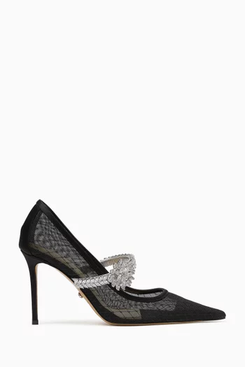 Lotus Flower 95 Crystal Pumps in Mesh