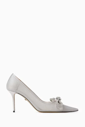 Double Bow 85 Pumps in Mesh