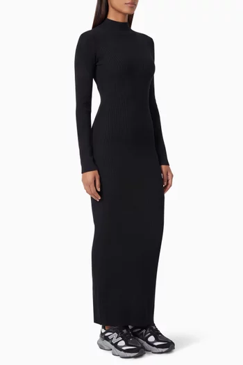 Long-sleeve Dress in Rib-knit