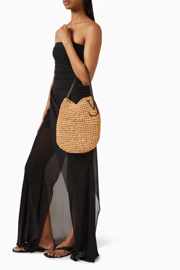 Small Bulb Tote Bag in Raffia