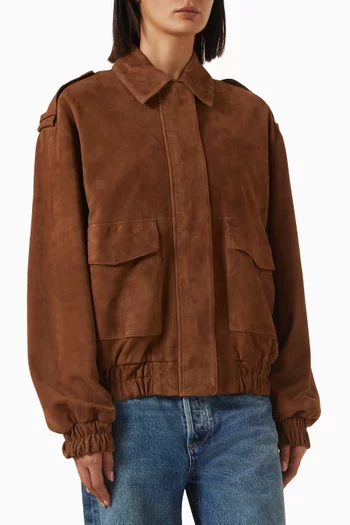Halti Bomber Jacket in Suede