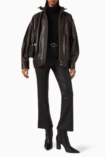 Paula Funnel Neck Jacket in Leather