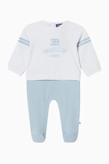 Logo Sleepsuit in Cotton