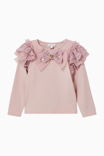 Carina Sequin Bow Top in Cotton