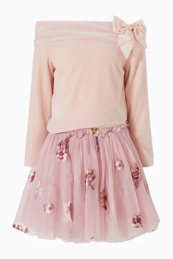 Hepburn Off-shoulder Top in Velour