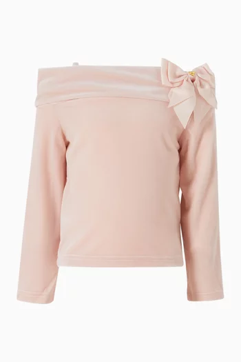 Hepburn Off-shoulder Top in Velour