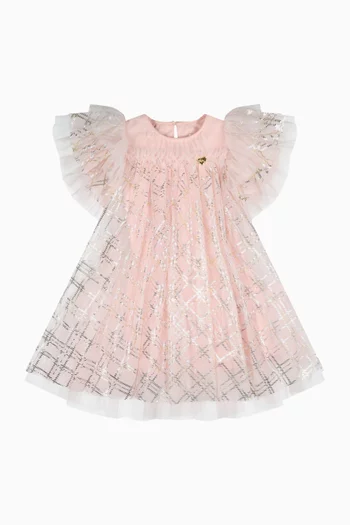 Marlowe Bias Check Dress in Tulle