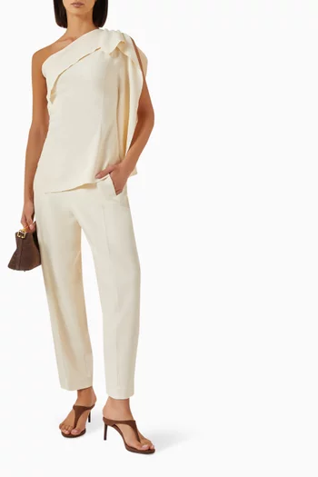 Lavinia One-shoulder Top in Crepe
