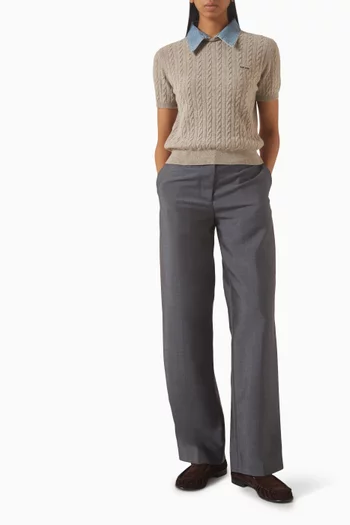 Cable Knit Sweater in Wool-cashmere