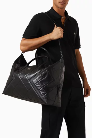 Ottomar Weekender Bag in Diamond Quilted Leather