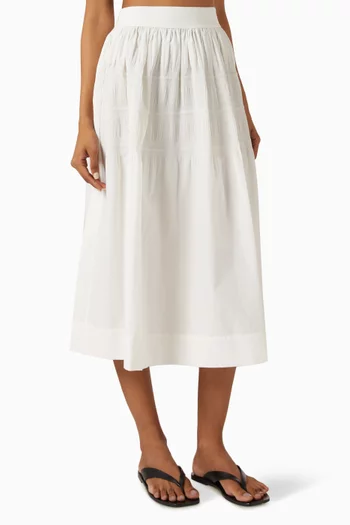 Tiered Gathered Midi Skirt