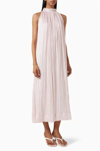 Midi Dress in Crinkled Satin