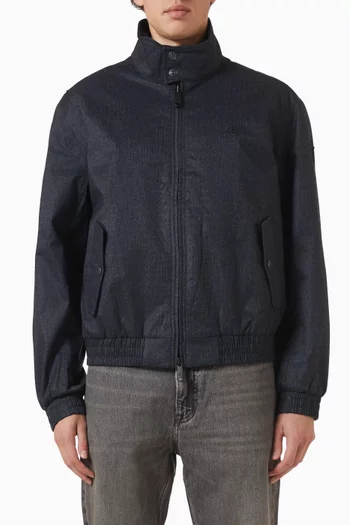 Zip-up Jacket in Technical Denim