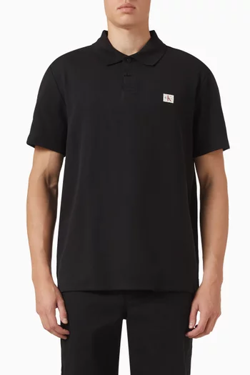 Micro-waffle Polo in Cotton Blend